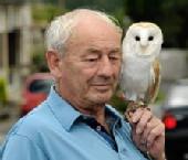 WALKING AGAIN:  Russell Burt and a feathered friend